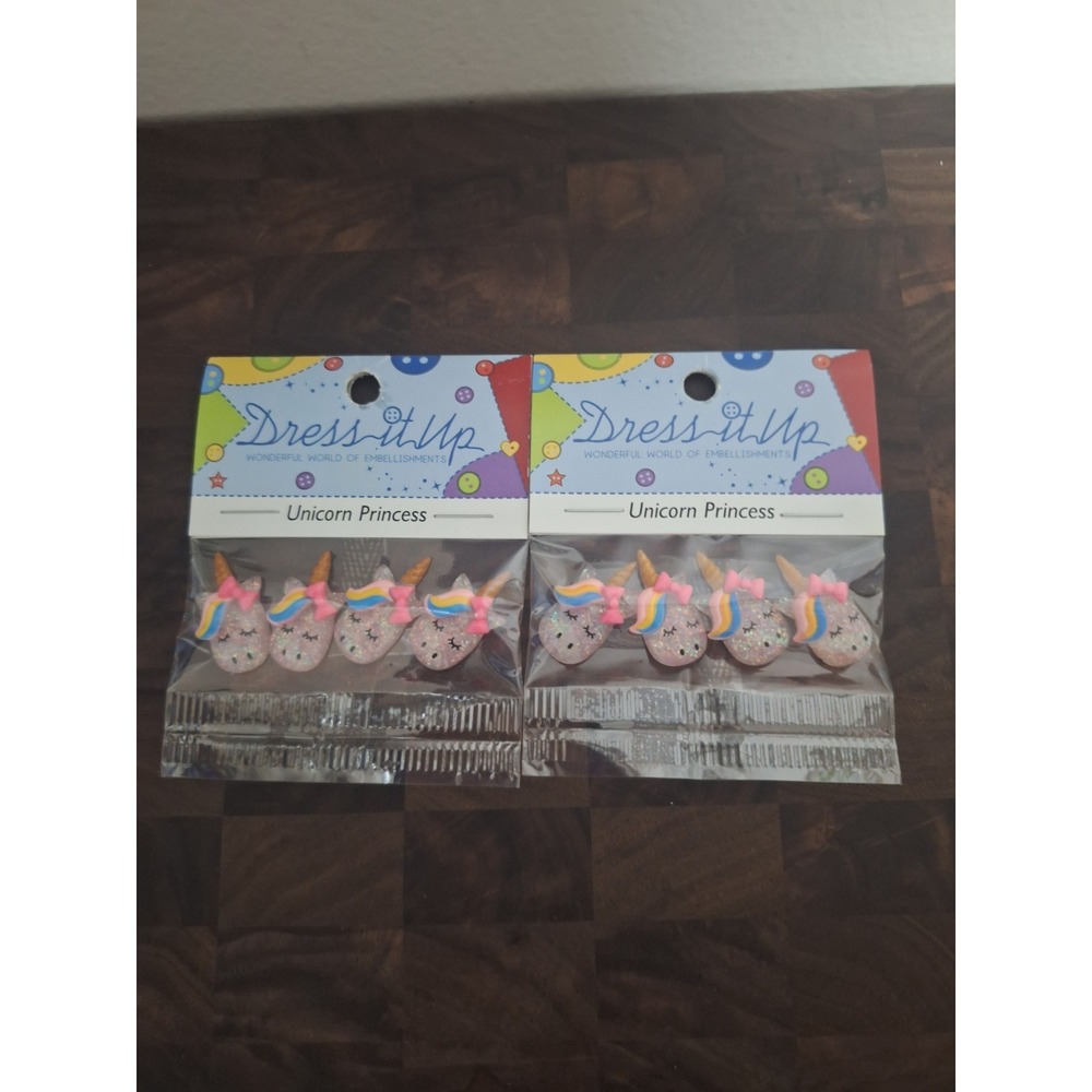 Dress It Up Unicorn Princess Craft Buttons Embellishments Lot 2 Packs 12207